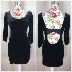 David Meister black velvet long formal dress 2